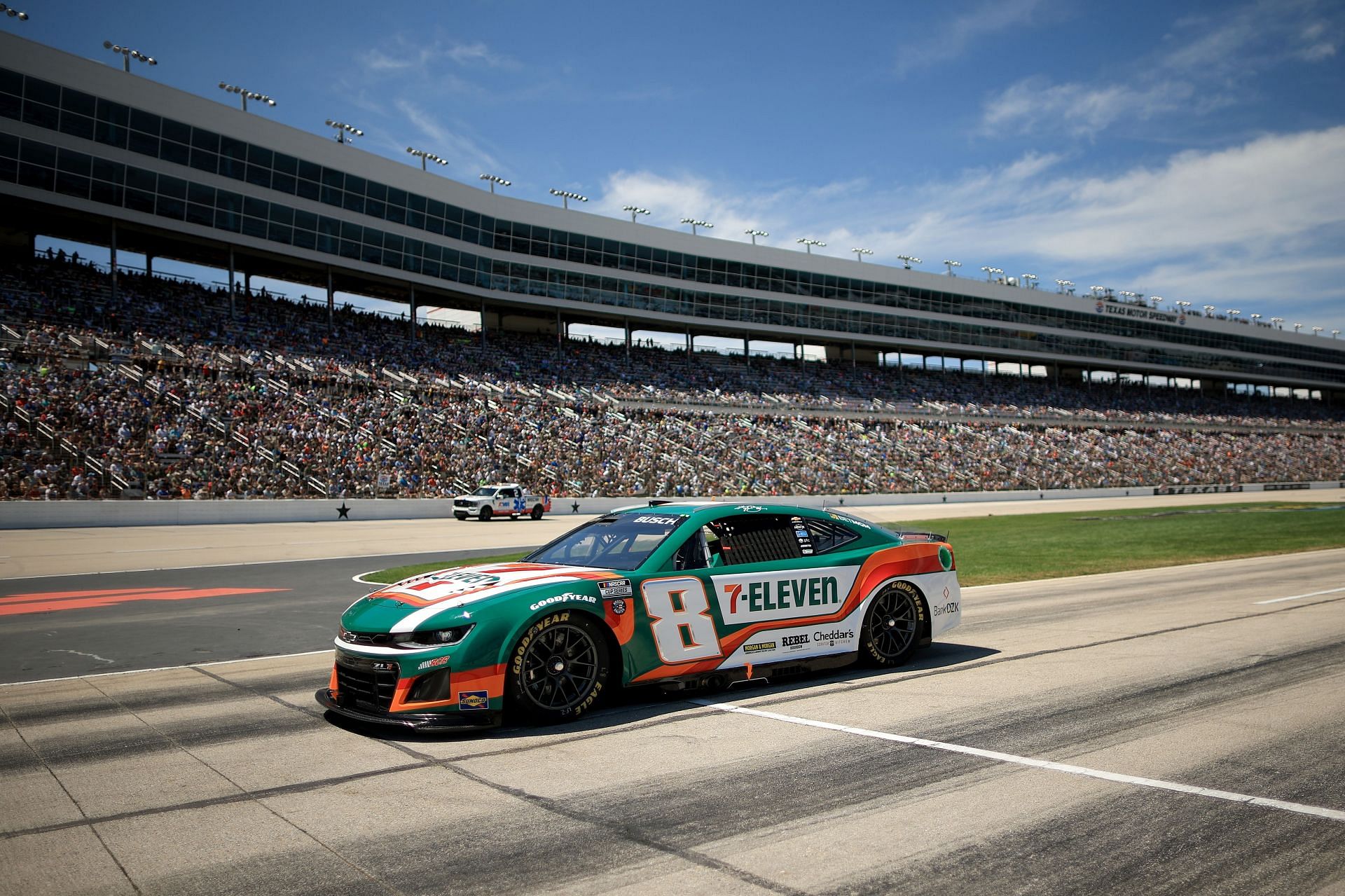 Kyle Busch driving the #8 Chevrolet Camaro at Texas Motor Speedway - Source: Getty